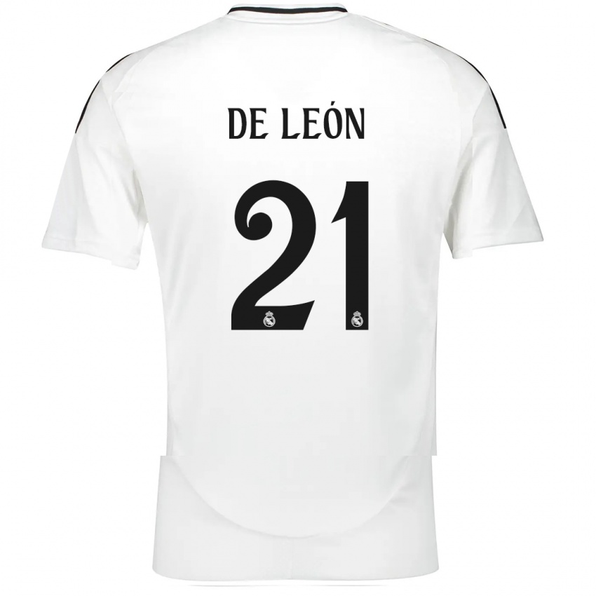 Børn Jeremy De León #21 Hvid Hjemmebane Spillertrøjer 2024/25 Trøje T-Shirt