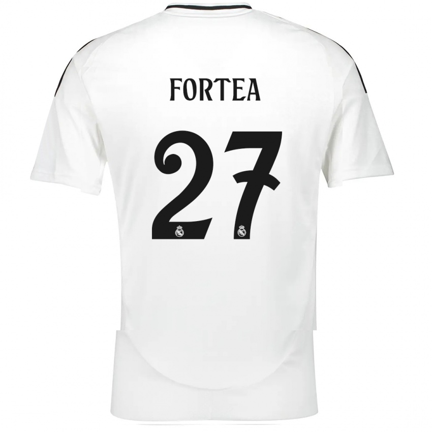 Børn Jesús Fortea #27 Hvid Hjemmebane Spillertrøjer 2024/25 Trøje T-Shirt