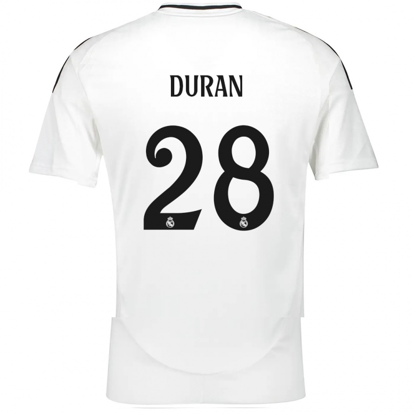 Børn Pol Duran #28 Hvid Hjemmebane Spillertrøjer 2024/25 Trøje T-Shirt