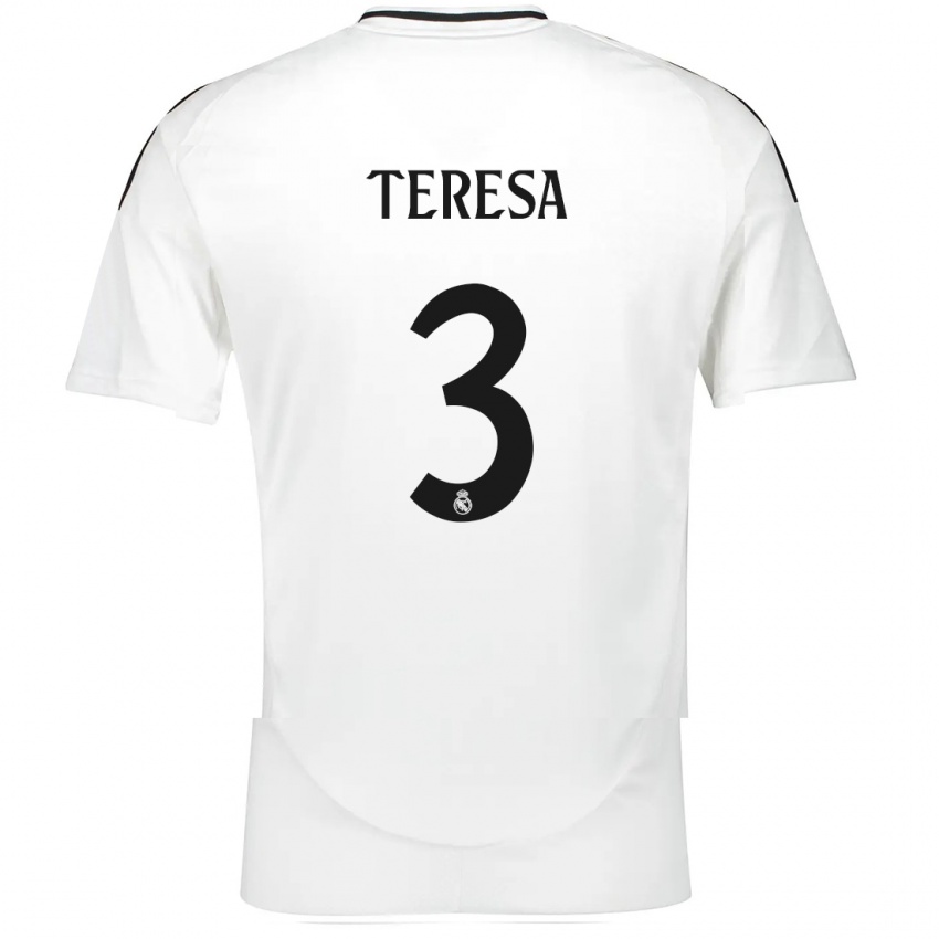 Børn Teresa Abelleira #3 Hvid Hjemmebane Spillertrøjer 2024/25 Trøje T-Shirt