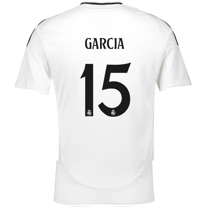 Børn Sheila García #15 Hvid Hjemmebane Spillertrøjer 2024/25 Trøje T-Shirt