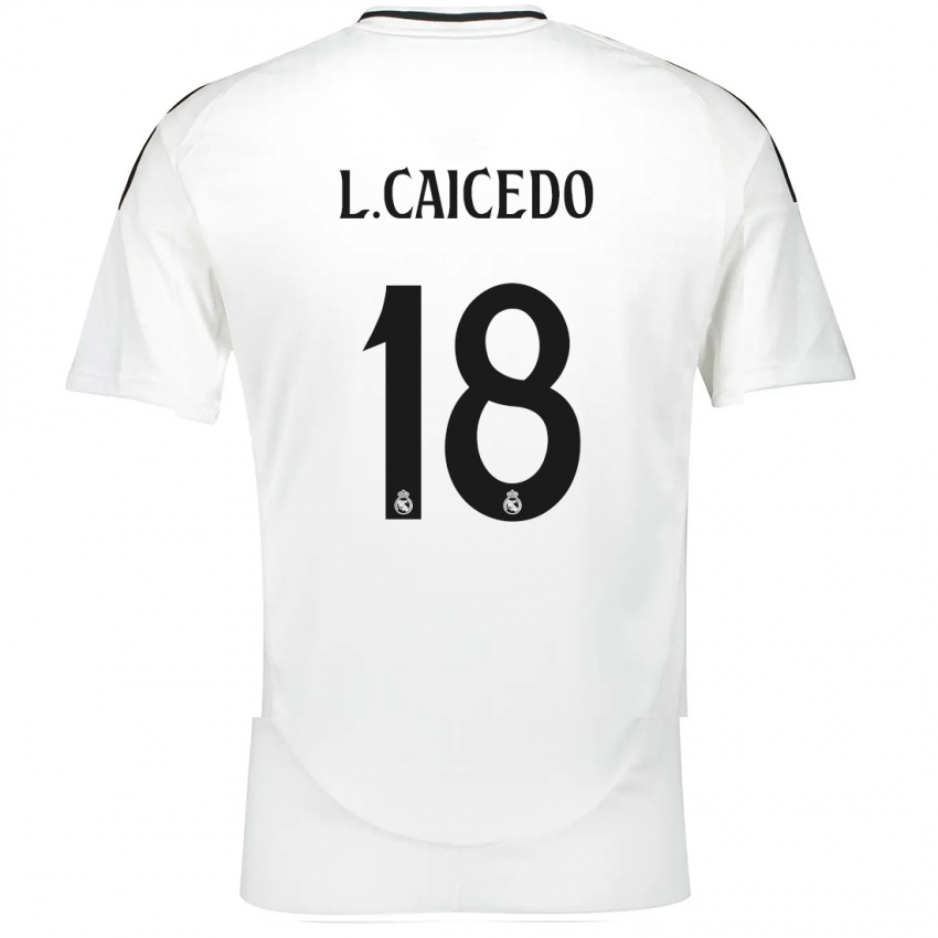 Børn Linda Caicedo #18 Hvid Hjemmebane Spillertrøjer 2024/25 Trøje T-Shirt