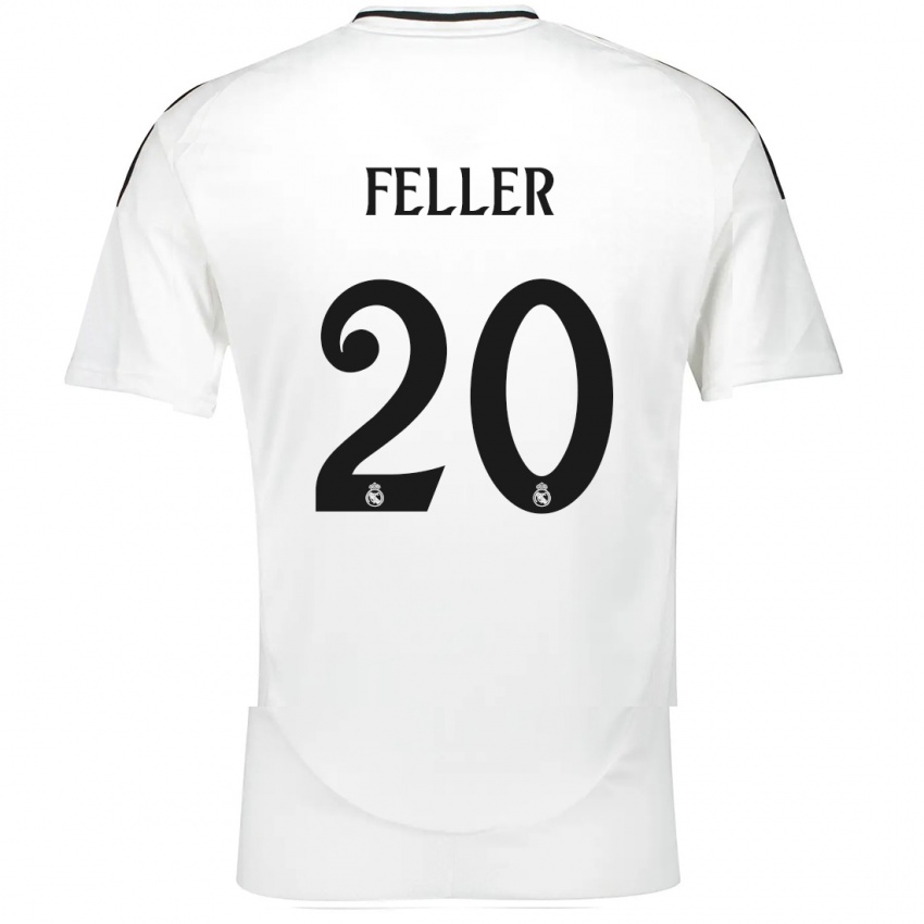 Børn Naomie Feller #20 Hvid Hjemmebane Spillertrøjer 2024/25 Trøje T-Shirt