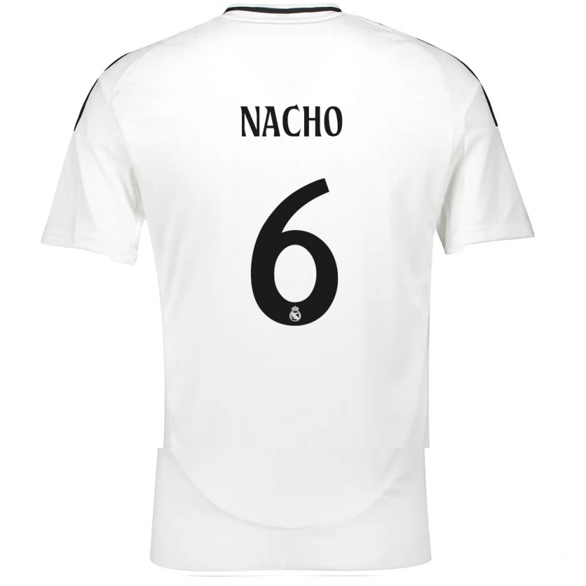 Børn Nacho Fernandez #6 Hvid Hjemmebane Spillertrøjer 2024/25 Trøje T-Shirt