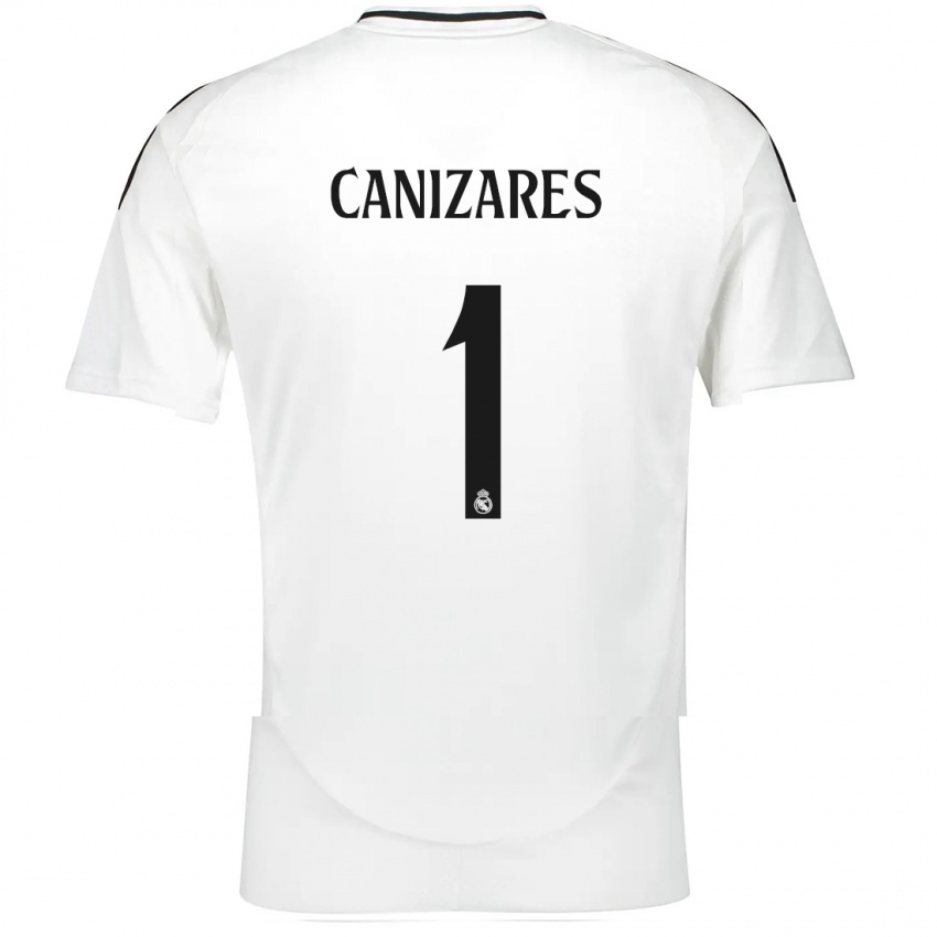 Børn Lucas Canizares #1 Hvid Hjemmebane Spillertrøjer 2024/25 Trøje T-Shirt