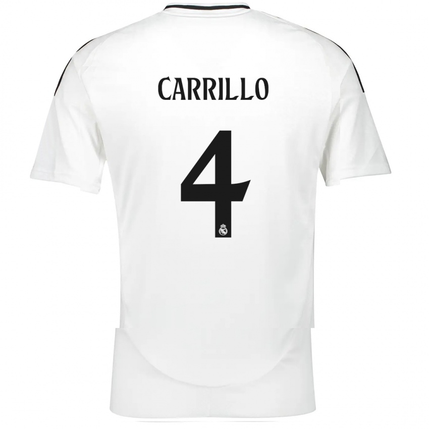 Børn Alvaro Carrillo #4 Hvid Hjemmebane Spillertrøjer 2024/25 Trøje T-Shirt