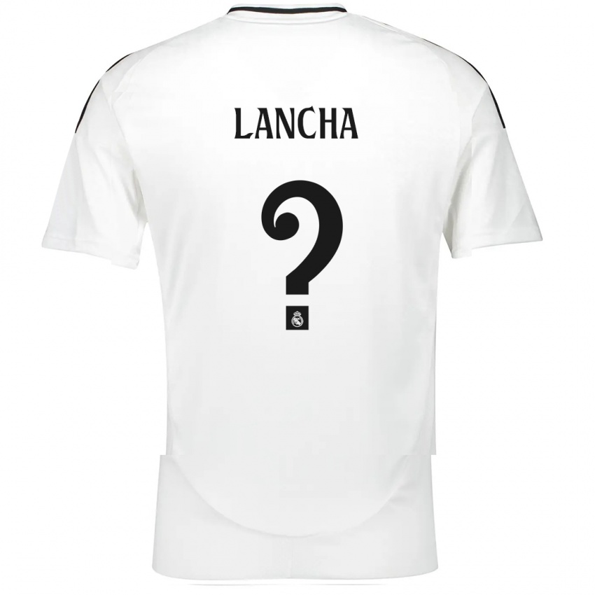 Børn Yeray Lancha #0 Hvid Hjemmebane Spillertrøjer 2024/25 Trøje T-Shirt