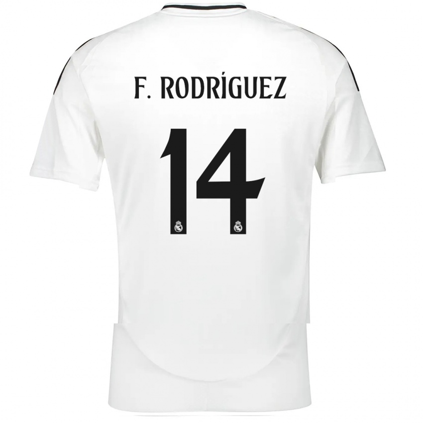 Børn Fer Rodríguez #14 Hvid Hjemmebane Spillertrøjer 2024/25 Trøje T-Shirt