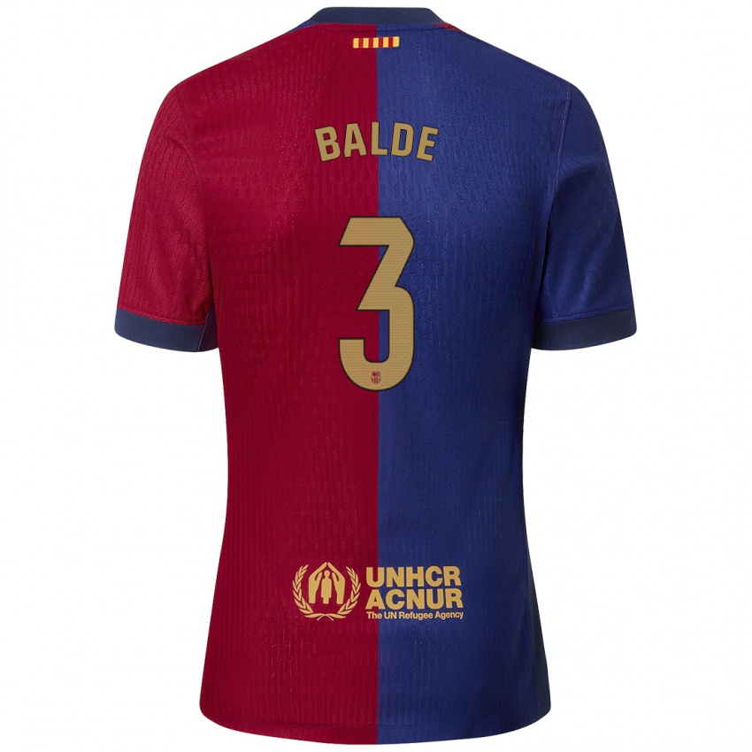 Børn Alejandro Balde #3 Blå Rød Hjemmebane Spillertrøjer 2024/25 Trøje T-Shirt