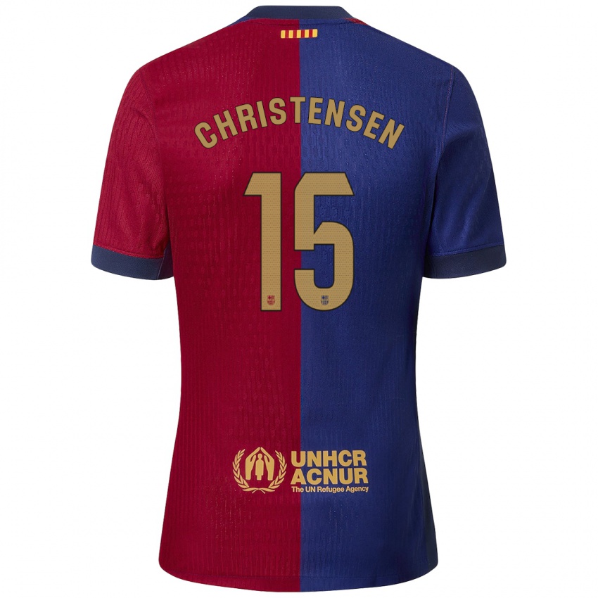 Børn Andreas Christensen #15 Blå Rød Hjemmebane Spillertrøjer 2024/25 Trøje T-Shirt