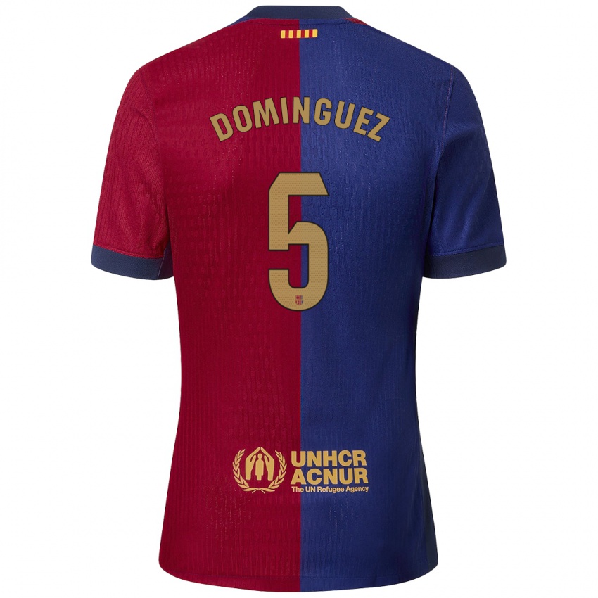 Børn Sergi Dominguez #5 Blå Rød Hjemmebane Spillertrøjer 2024/25 Trøje T-Shirt