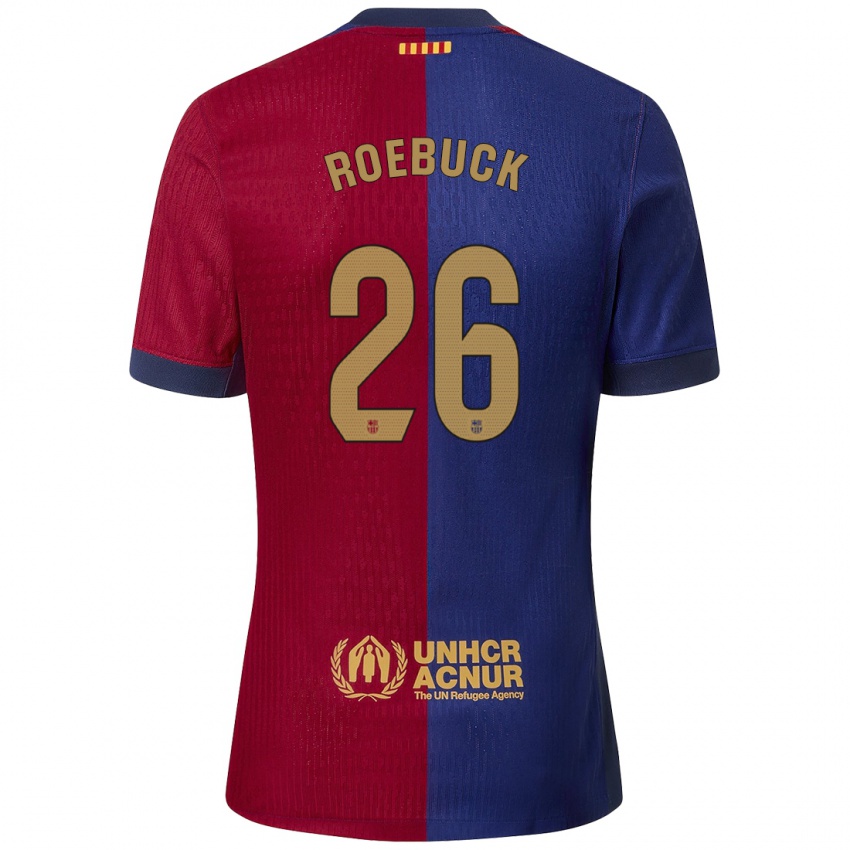 Børn Ellie Roebuck #26 Blå Rød Hjemmebane Spillertrøjer 2024/25 Trøje T-Shirt