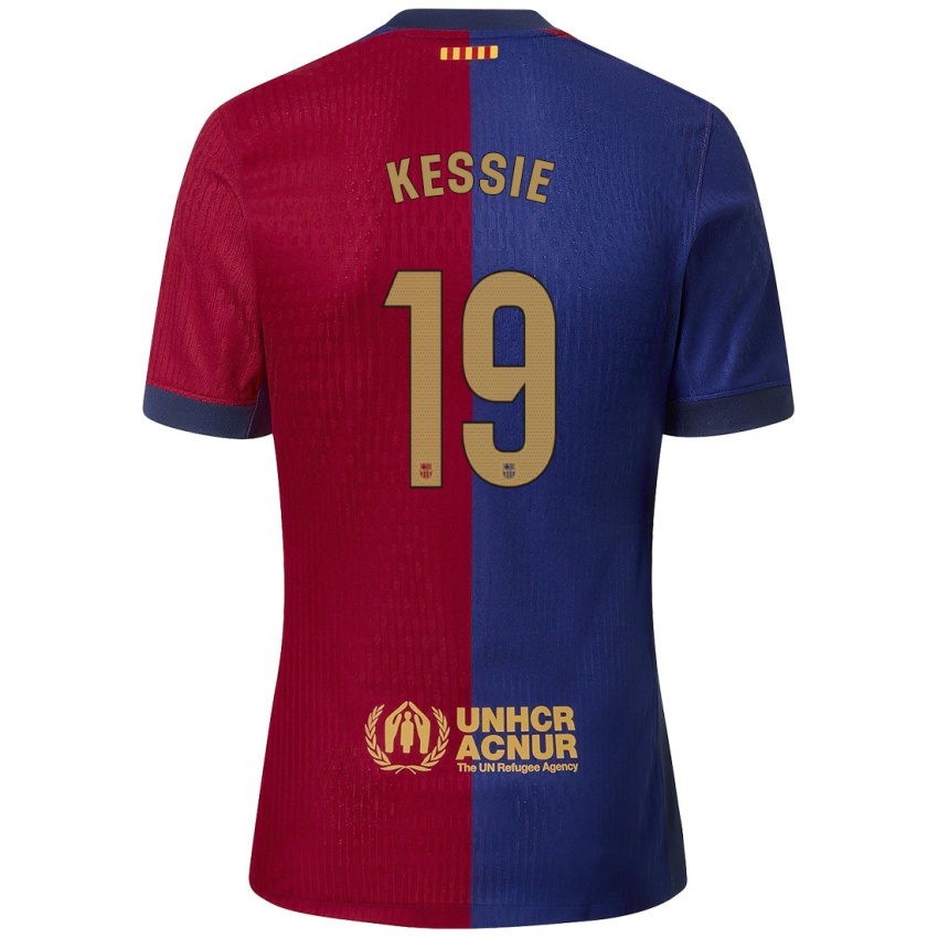 Børn Franck Kessie #19 Blå Rød Hjemmebane Spillertrøjer 2024/25 Trøje T-Shirt