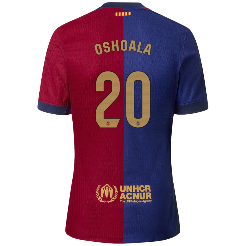 Børn Asisat Oshoala #20 Blå Rød Hjemmebane Spillertrøjer 2024/25 Trøje T-Shirt