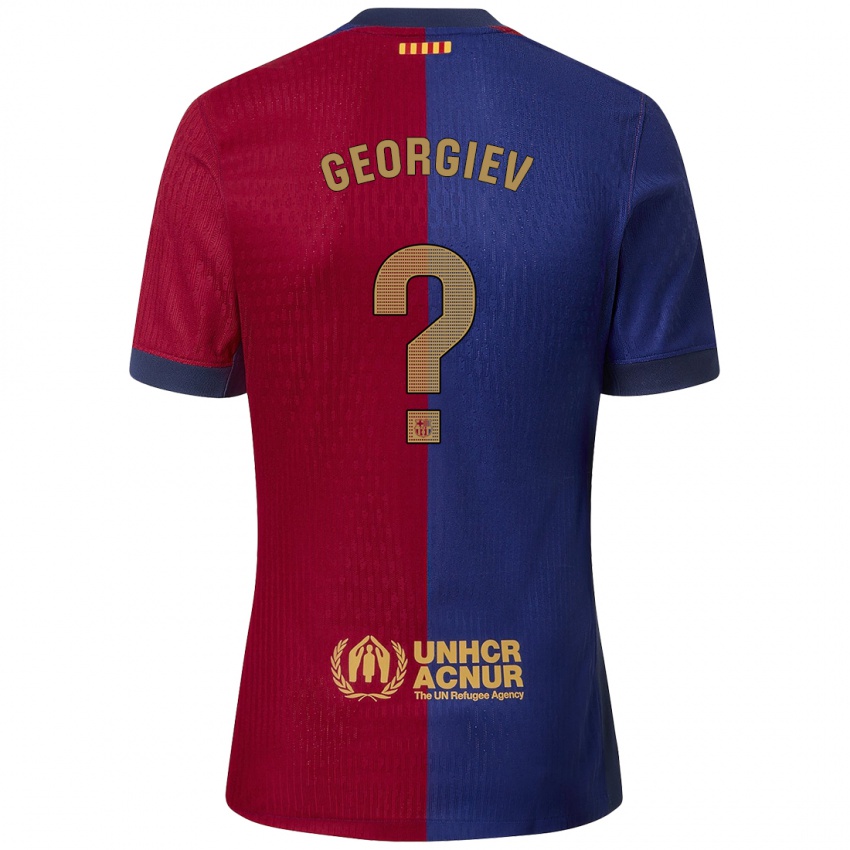 Børn Martin Georgiev #0 Blå Rød Hjemmebane Spillertrøjer 2024/25 Trøje T-Shirt