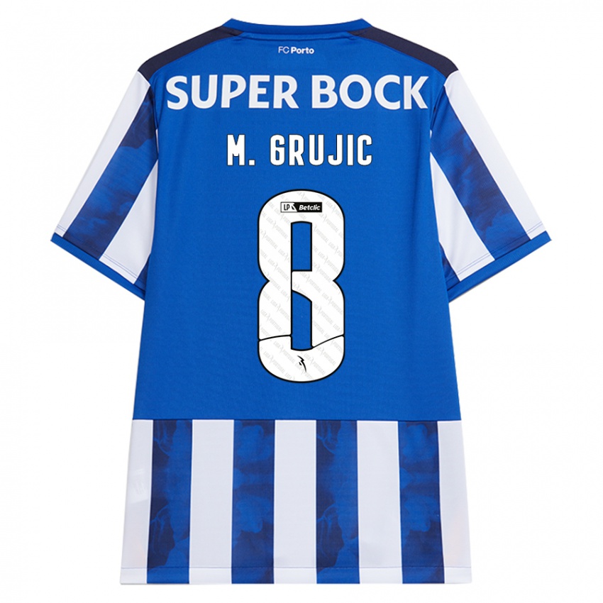 Børn Marko Grujic #8 Blå Hvid Hjemmebane Spillertrøjer 2024/25 Trøje T-Shirt