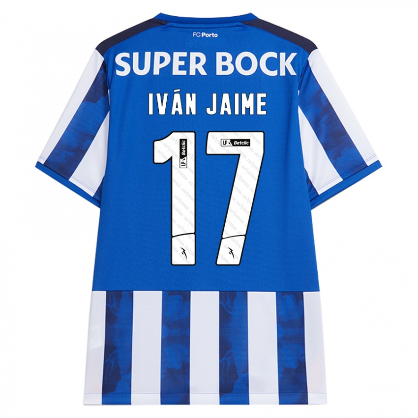 Børn Iván Jaime #17 Blå Hvid Hjemmebane Spillertrøjer 2024/25 Trøje T-Shirt