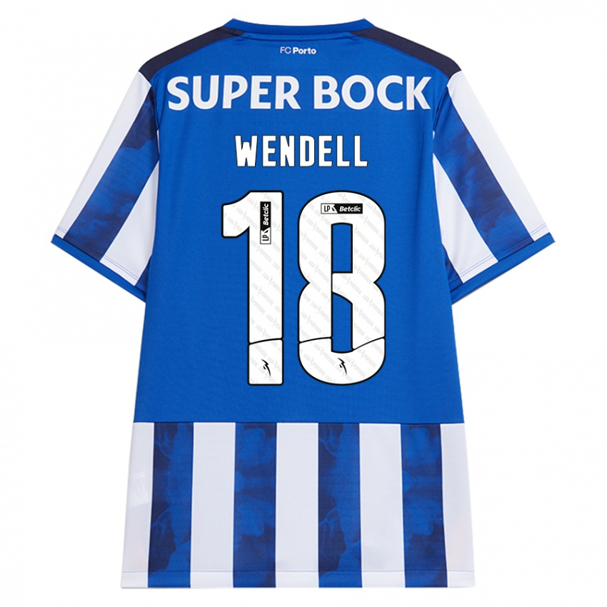 Børn Wendell #18 Blå Hvid Hjemmebane Spillertrøjer 2024/25 Trøje T-Shirt