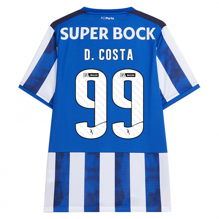 Børn Diogo Costa #99 Blå Hvid Hjemmebane Spillertrøjer 2024/25 Trøje T-Shirt