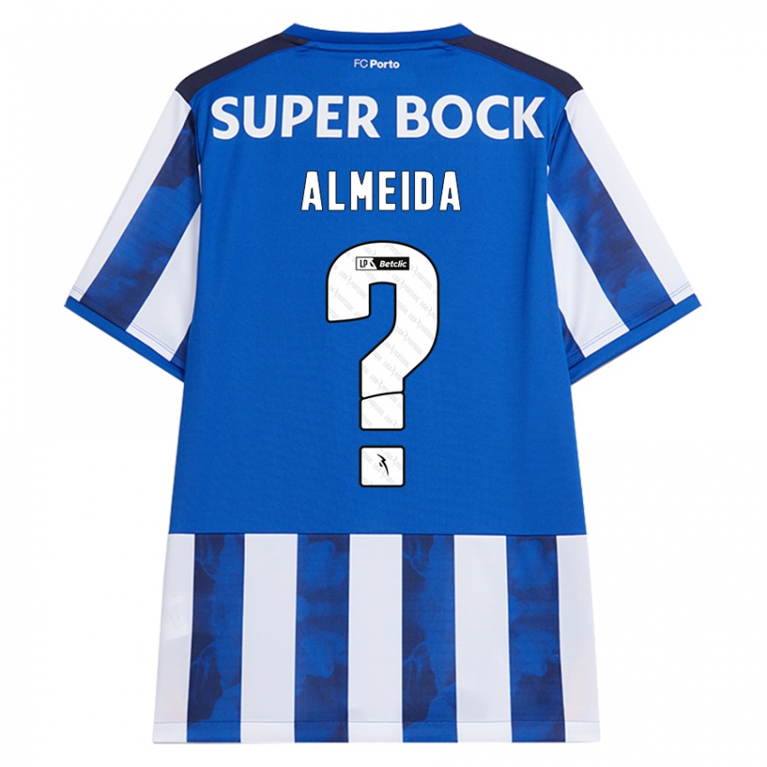 Børn Tomé Almeida #0 Blå Hvid Hjemmebane Spillertrøjer 2024/25 Trøje T-Shirt