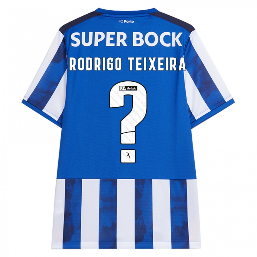 Børn Rodrigo Teixeira #0 Blå Hvid Hjemmebane Spillertrøjer 2024/25 Trøje T-Shirt