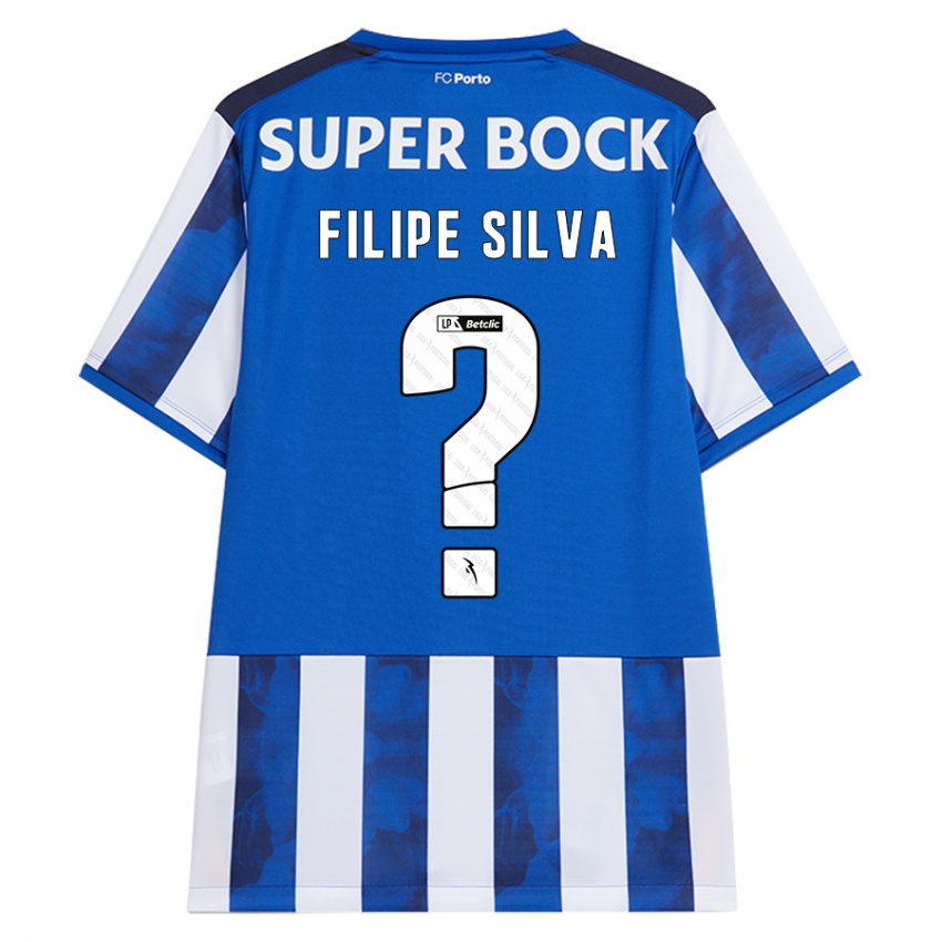 Børn Filipe Silva #0 Blå Hvid Hjemmebane Spillertrøjer 2024/25 Trøje T-Shirt