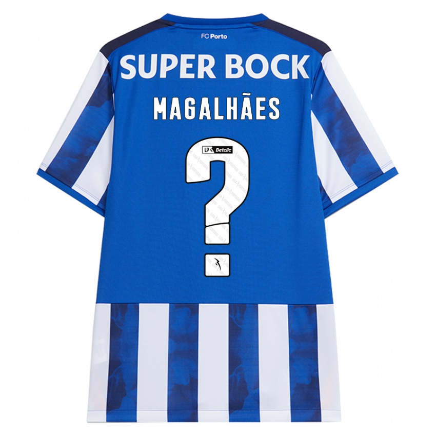 Børn Rafael Magalhães #0 Blå Hvid Hjemmebane Spillertrøjer 2024/25 Trøje T-Shirt