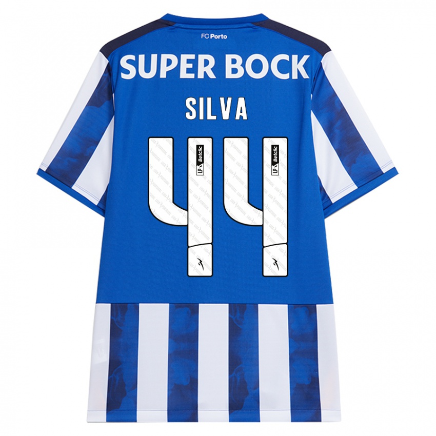 Børn Felipe Silva #44 Blå Hvid Hjemmebane Spillertrøjer 2024/25 Trøje T-Shirt