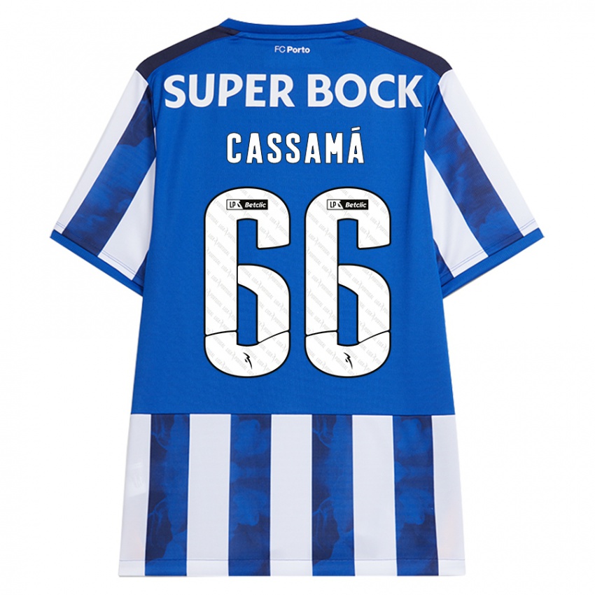 Børn Adramane Cassamá #66 Blå Hvid Hjemmebane Spillertrøjer 2024/25 Trøje T-Shirt