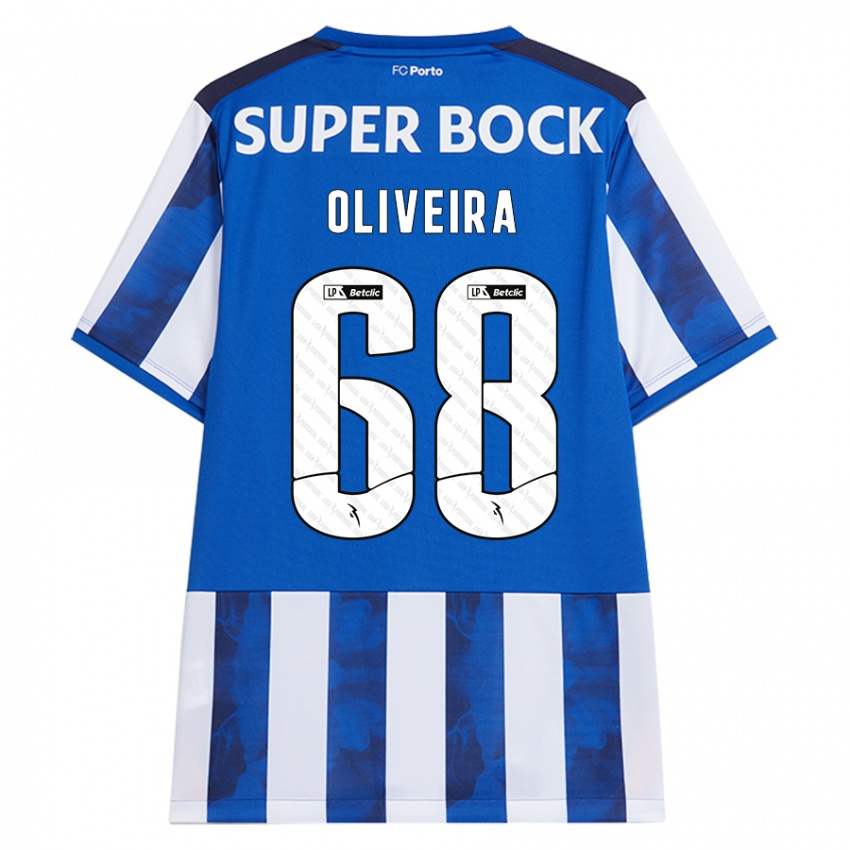 Børn André Oliveira #68 Blå Hvid Hjemmebane Spillertrøjer 2024/25 Trøje T-Shirt