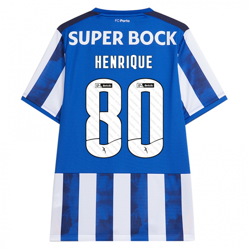 Børn Kaio Henrique #80 Blå Hvid Hjemmebane Spillertrøjer 2024/25 Trøje T-Shirt