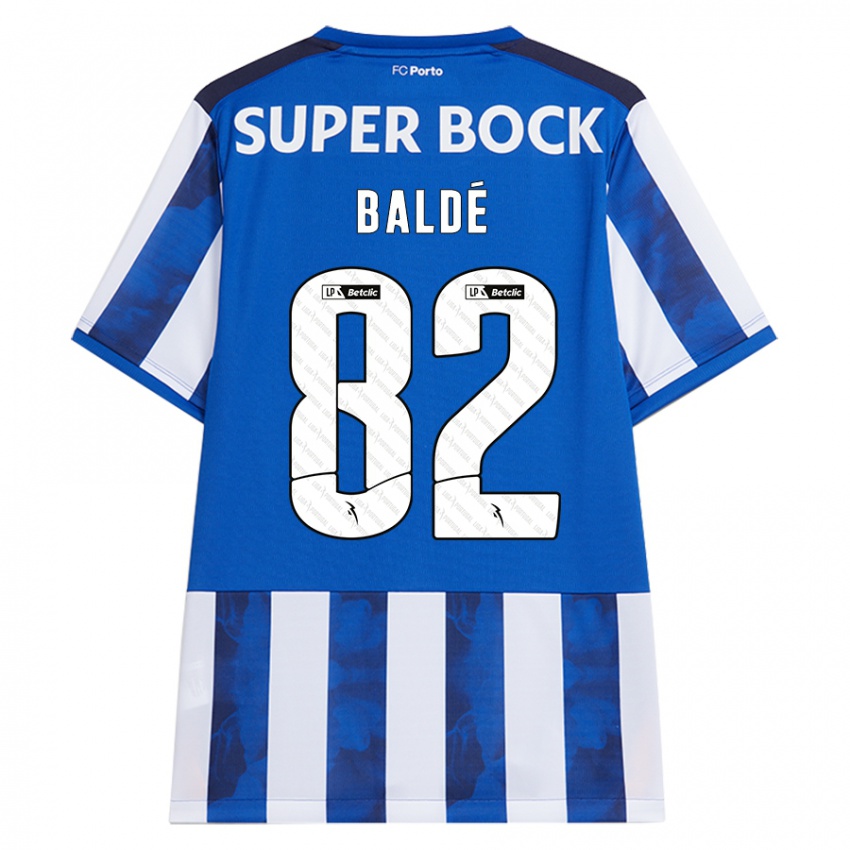 Børn Alfa Baldé #82 Blå Hvid Hjemmebane Spillertrøjer 2024/25 Trøje T-Shirt