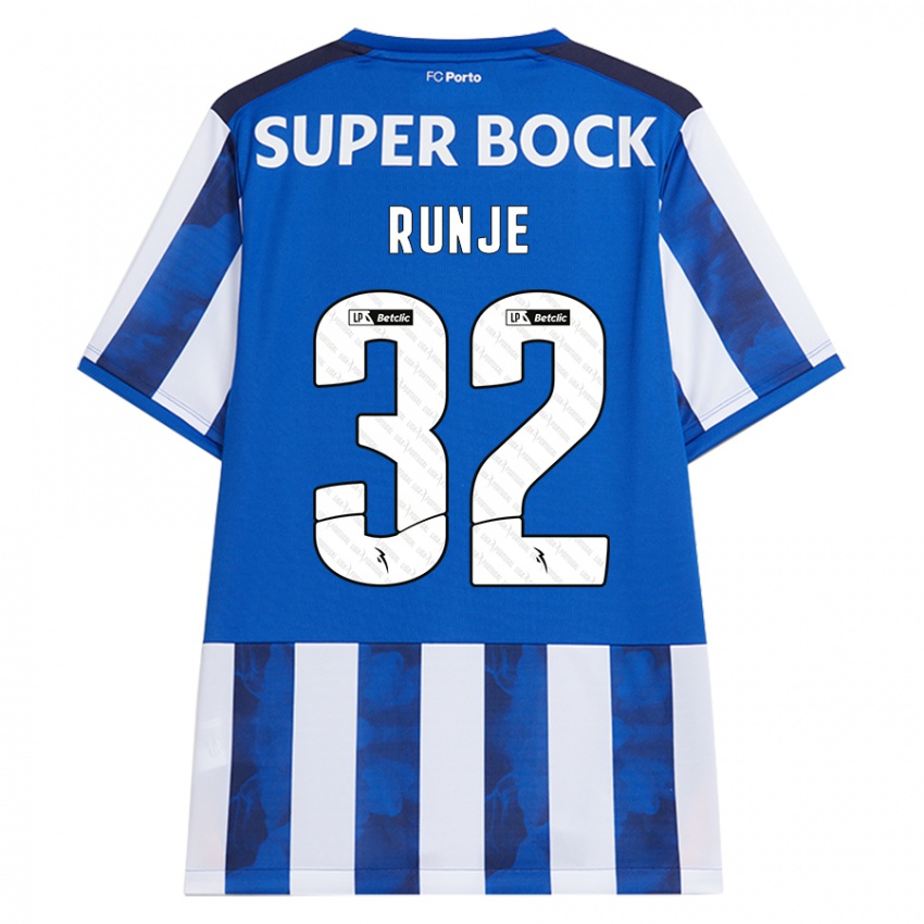 Børn Roko Runje #32 Blå Hvid Hjemmebane Spillertrøjer 2024/25 Trøje T-Shirt