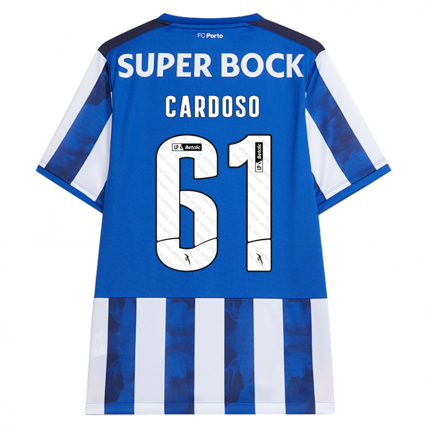 Børn Ivan Cardoso #61 Blå Hvid Hjemmebane Spillertrøjer 2024/25 Trøje T-Shirt