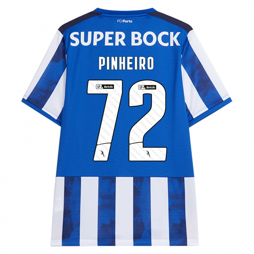 Børn Rodrigo Pinheiro #72 Blå Hvid Hjemmebane Spillertrøjer 2024/25 Trøje T-Shirt