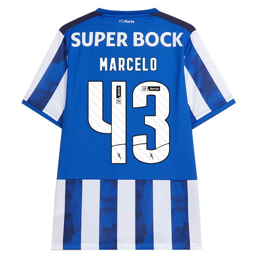 Børn Joao Marcelo #43 Blå Hvid Hjemmebane Spillertrøjer 2024/25 Trøje T-Shirt