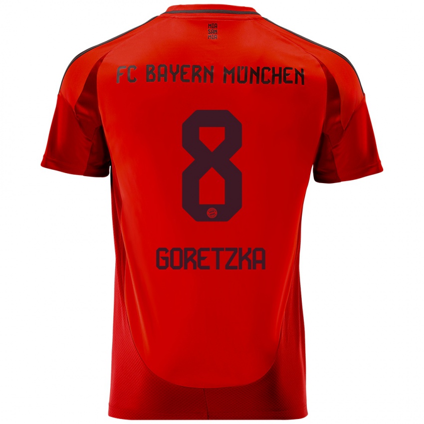 Børn Leon Goretzka #8 Rød Hjemmebane Spillertrøjer 2024/25 Trøje T-Shirt