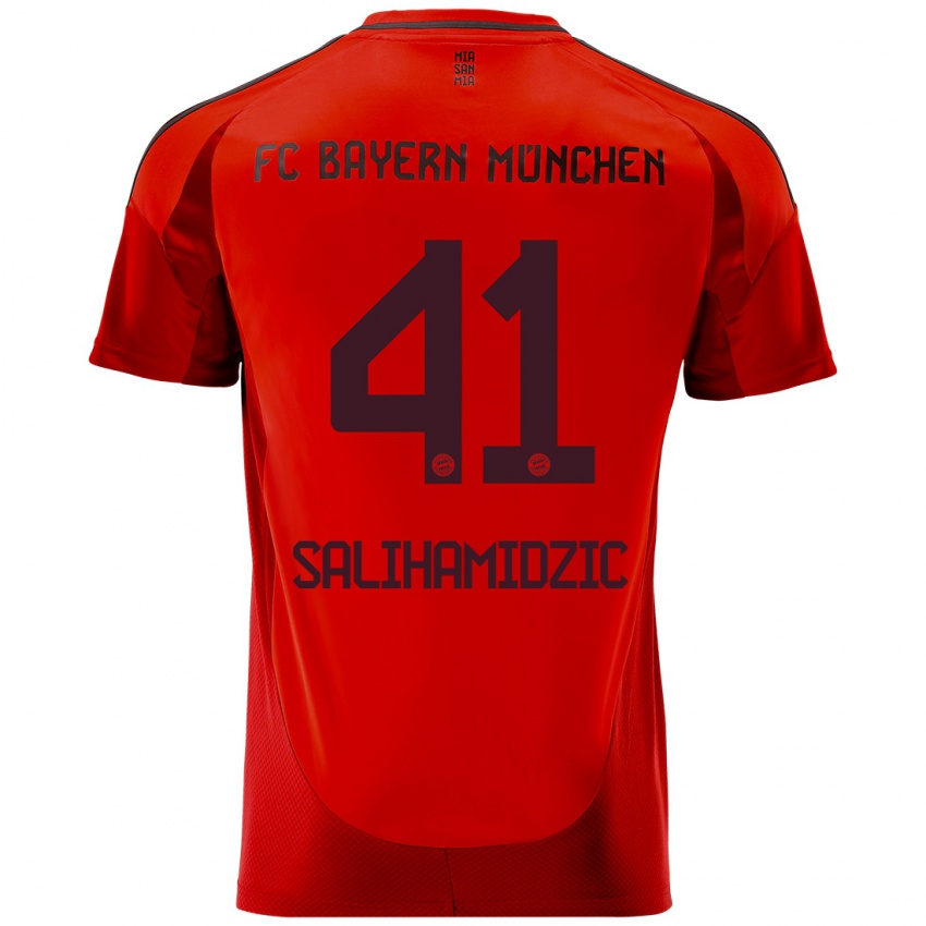 Børn Nick Salihamidzic #41 Rød Hjemmebane Spillertrøjer 2024/25 Trøje T-Shirt