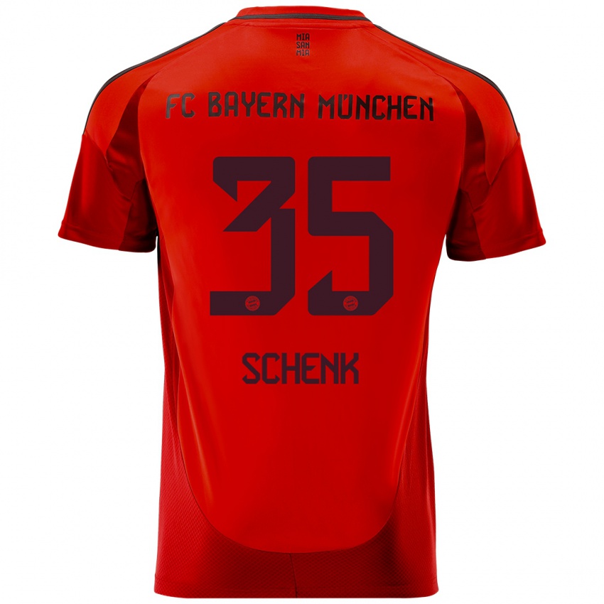 Børn Johannes Schenk #35 Rød Hjemmebane Spillertrøjer 2024/25 Trøje T-Shirt