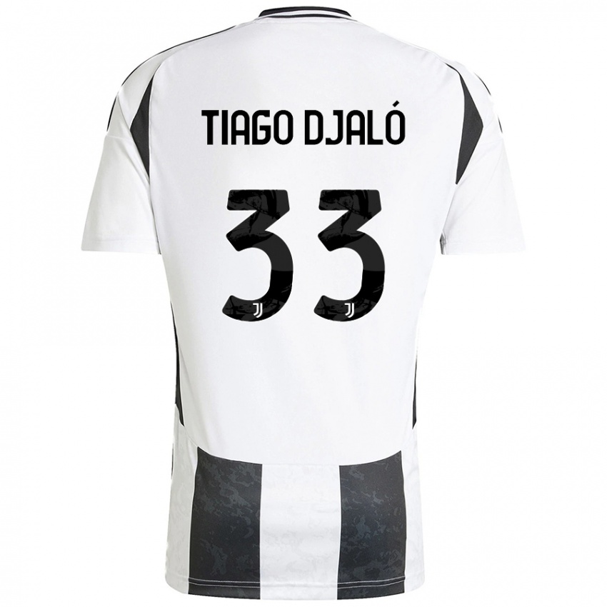 Børn Tiago Djaló #33 Hvid Sort Hjemmebane Spillertrøjer 2024/25 Trøje T-Shirt