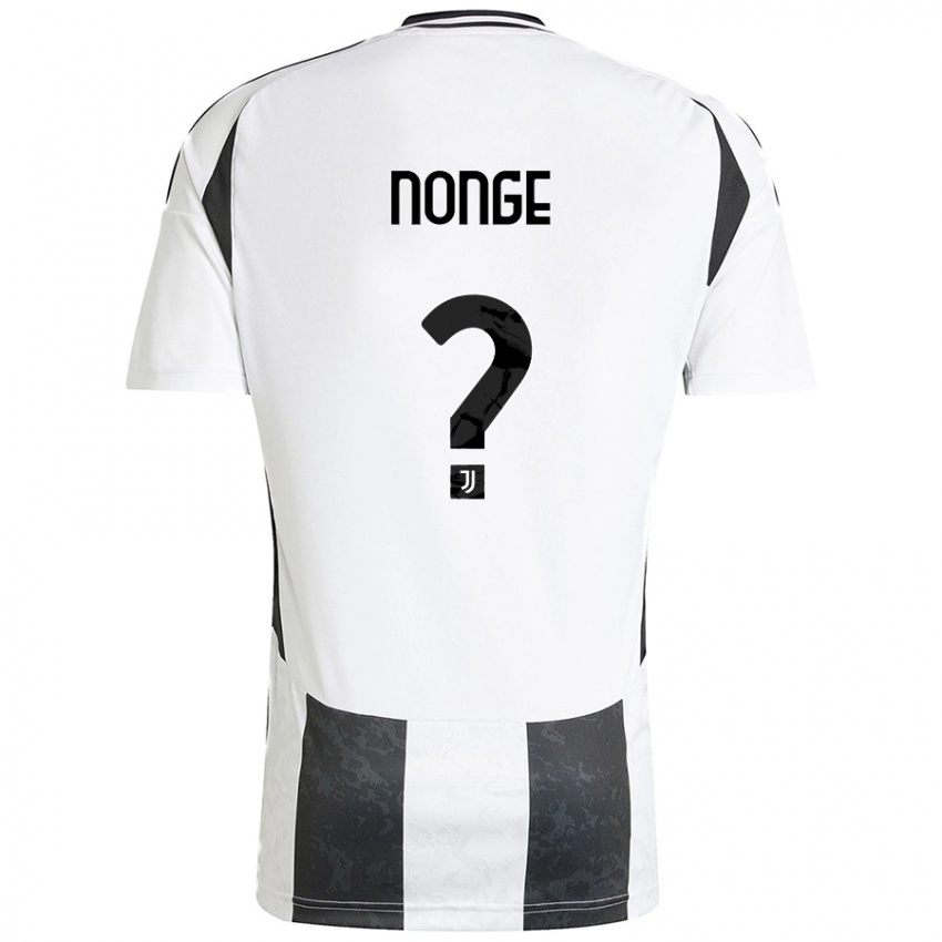 Børn Joseph Nonge #0 Hvid Sort Hjemmebane Spillertrøjer 2024/25 Trøje T-Shirt