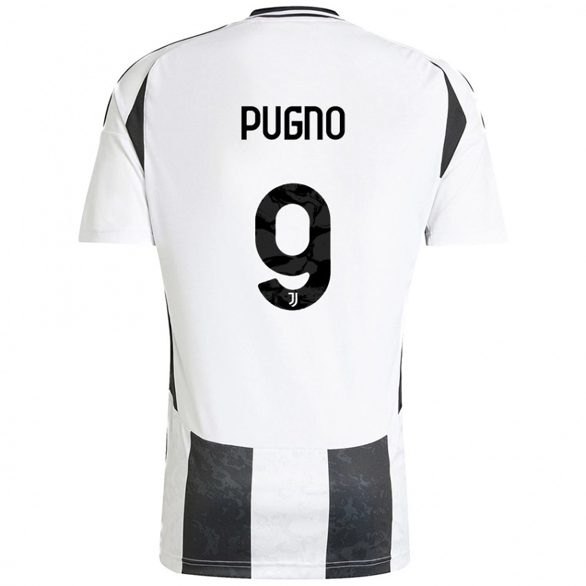 Børn Diego Pugno #9 Hvid Sort Hjemmebane Spillertrøjer 2024/25 Trøje T-Shirt