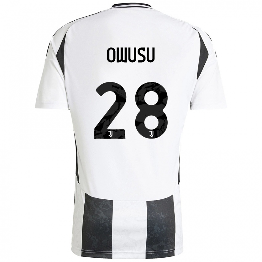 Børn Augusto Owusu #28 Hvid Sort Hjemmebane Spillertrøjer 2024/25 Trøje T-Shirt