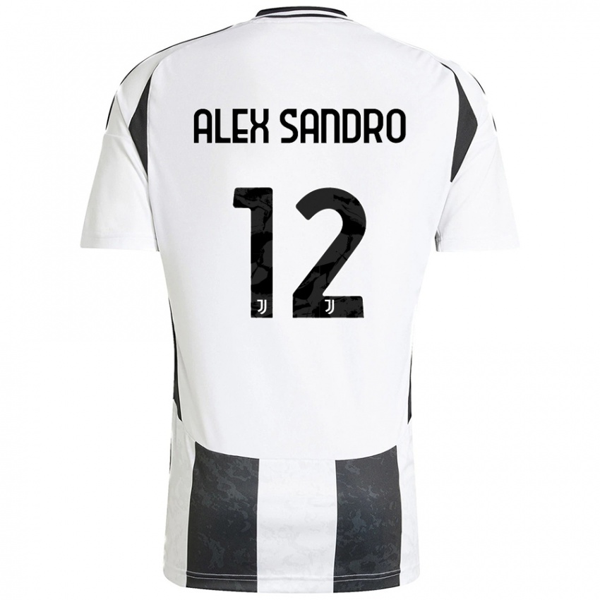 Børn Alex Sandro #12 Hvid Sort Hjemmebane Spillertrøjer 2024/25 Trøje T-Shirt