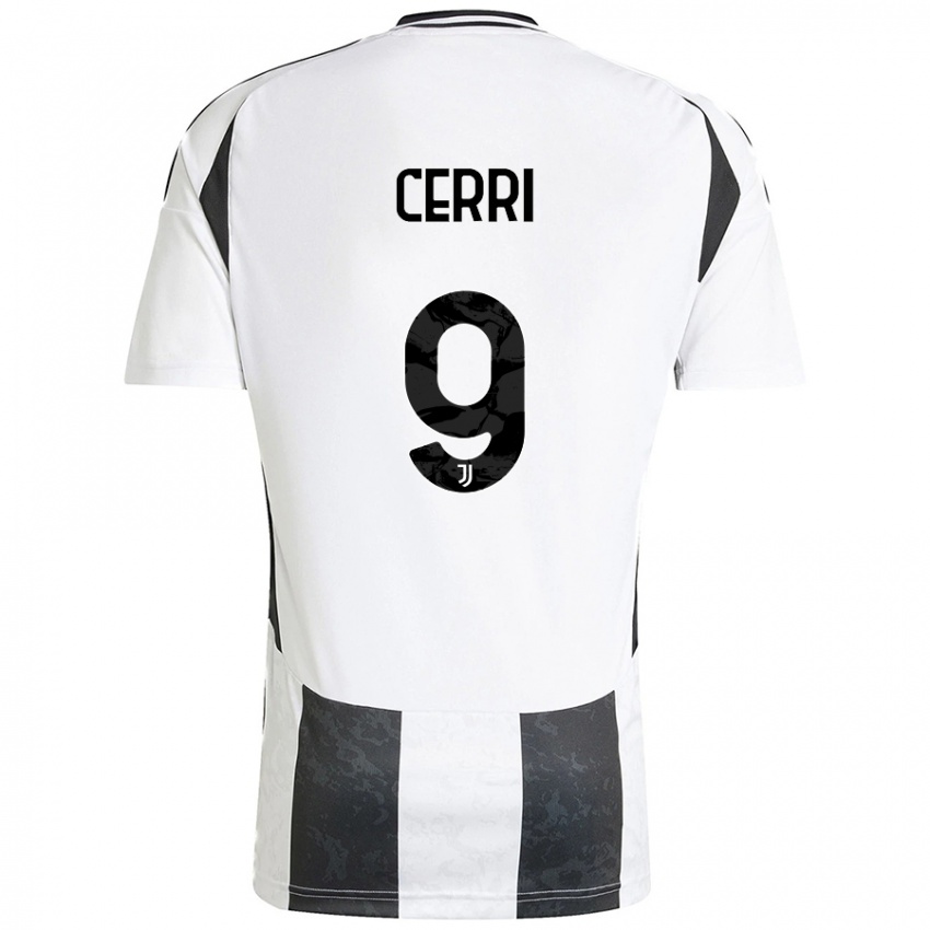 Børn Leonardo Cerri #9 Hvid Sort Hjemmebane Spillertrøjer 2024/25 Trøje T-Shirt