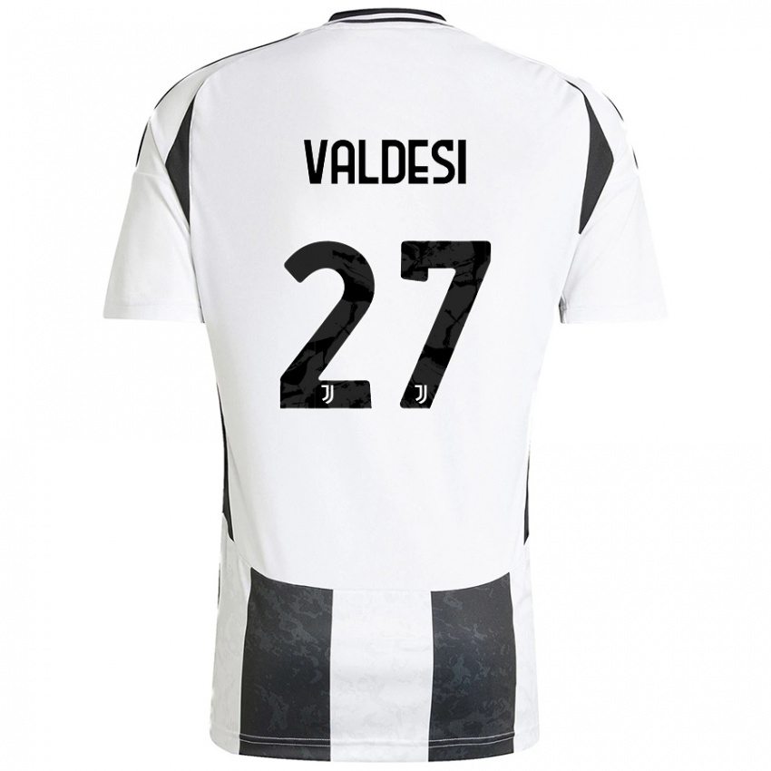 Børn Andrea Valdesi #27 Hvid Sort Hjemmebane Spillertrøjer 2024/25 Trøje T-Shirt