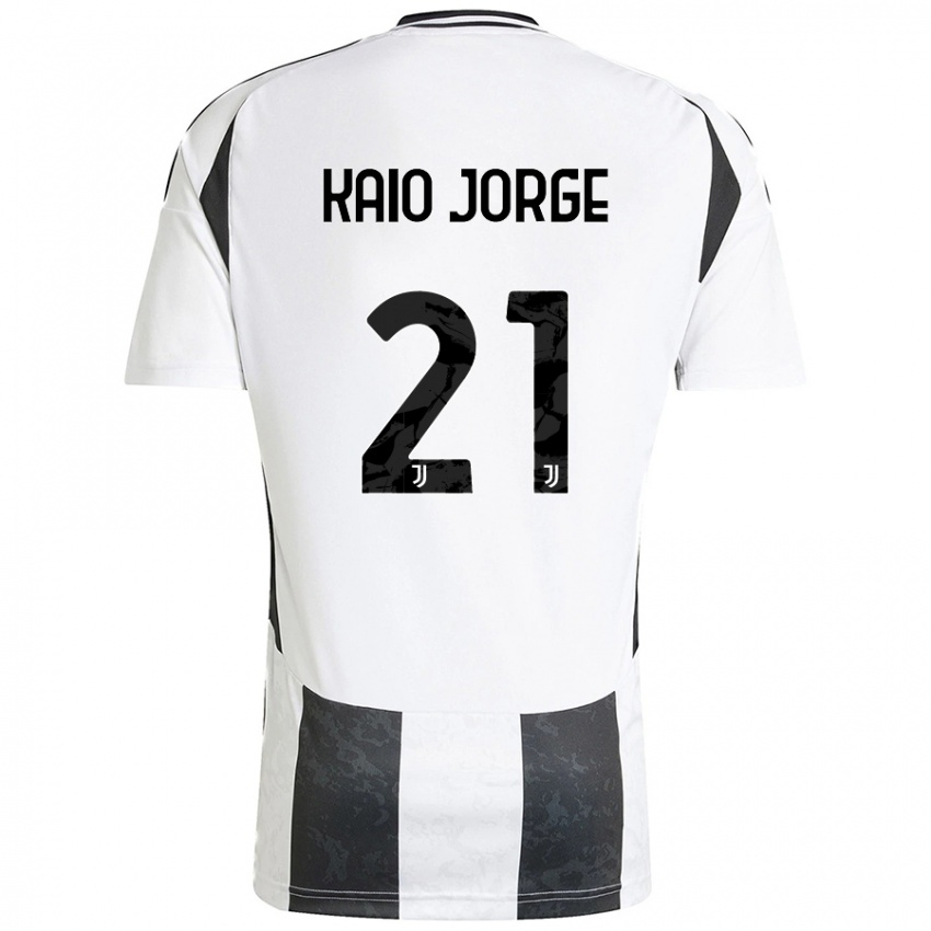 Børn Kaio Jorge #21 Hvid Sort Hjemmebane Spillertrøjer 2024/25 Trøje T-Shirt