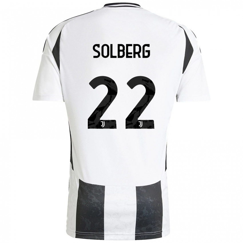 Børn Elias Solberg #22 Hvid Sort Hjemmebane Spillertrøjer 2024/25 Trøje T-Shirt