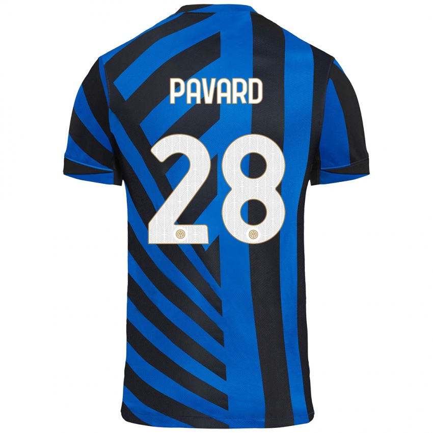 Børn Benjamin Pavard #28 Blå Sort Hjemmebane Spillertrøjer 2024/25 Trøje T-Shirt