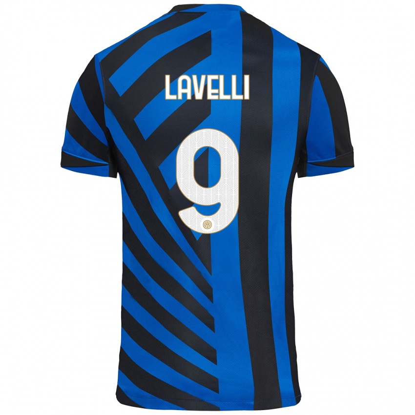 Børn Matteo Lavelli #9 Blå Sort Hjemmebane Spillertrøjer 2024/25 Trøje T-Shirt